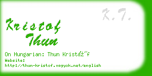 kristof thun business card